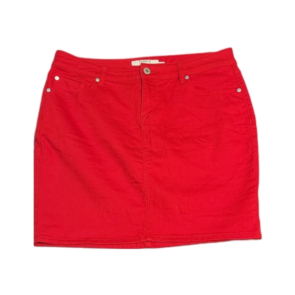 Torrid Ruby Red Denim Mini Skirt - Picture 4 of 7